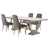 Antoine 5-piece Rectangular Glass Top Dining Table Set Grey